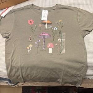 Graphic Tee with Botanical Print